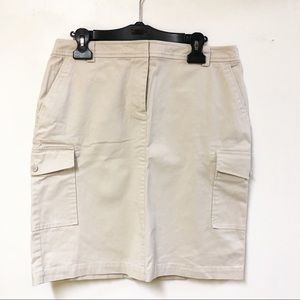 Talbots Cargo Pocket Skirt Tan size 8 Cotton